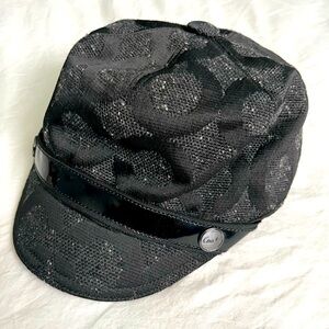 Coach Monogram Wool Blend Quilted Newsboy Hat (M|L)